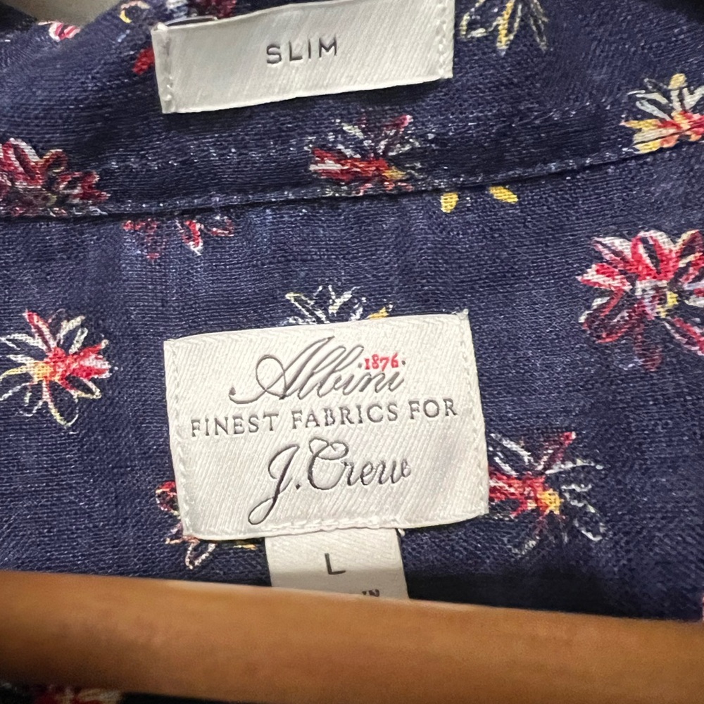 J. Crew Linen Shirt with Floral Pattern